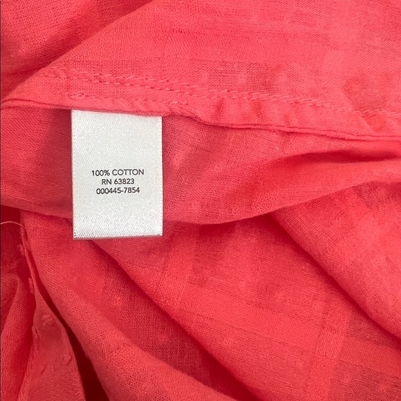 Christopher & Banks Coral Button-Down Shirt - Picture 8 of 8